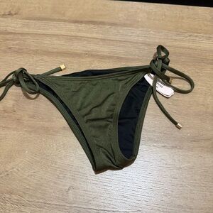 Victoria's Secret Dark Green Tie-Side Bikini Bottom